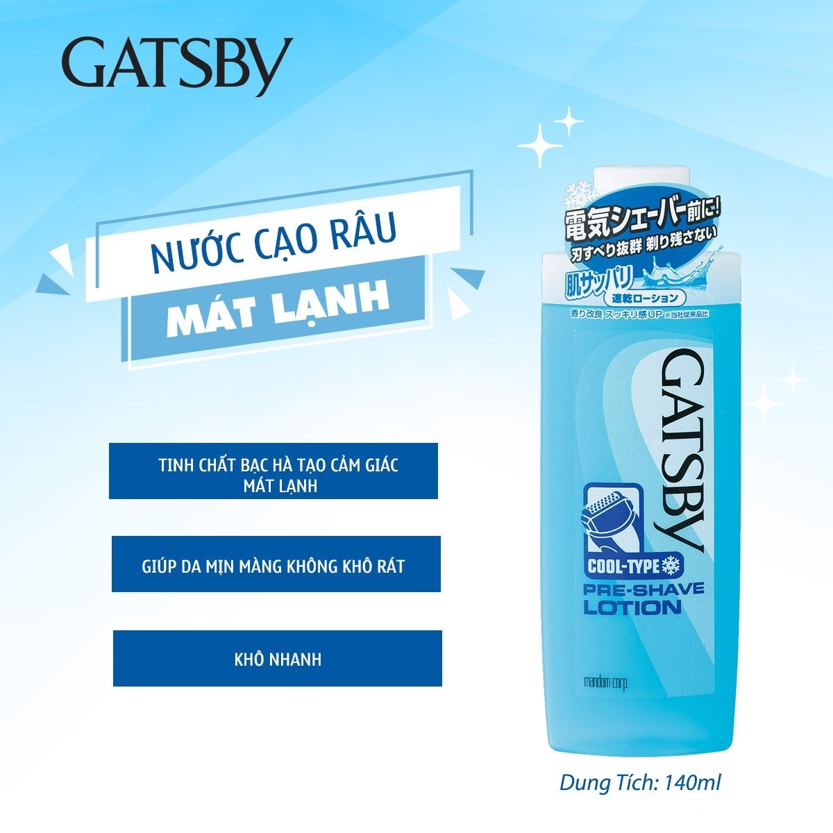 Nước Cạo Râu Gastby Pre-Shave Lotion 140ml