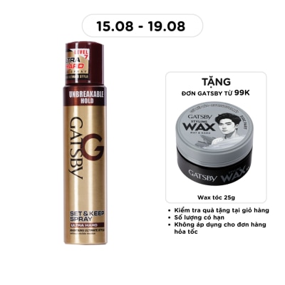 GATSBY - Keo Xịt Tóc Gatsby Tạo Độ Cứng Cho Tóc Ultra Hard Set & Keep Spray 250ml image