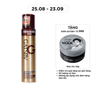 GATSBY - Keo Xịt Tóc Gatsby Tạo Độ Cứng Cho Tóc Ultra Hard Set & Keep Spray 250ml image