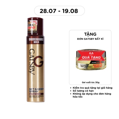 GATSBY - Keo Xịt Tóc Gatsby Tạo Độ Cứng Cho Tóc Ultra Hard Set & Keep Spray 250ml image