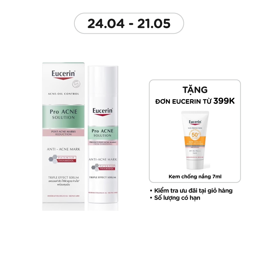 Tinh Chất Eucerin Giảm Thâm Và Dưỡng Sáng Cho Da Mụn Pro Acne Triple Effect Serum 40ml