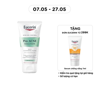 EUCERIN - Sữa Rửa Mặt Tạo Bọt Eucerin Dịu Nhẹ Cho Da Mụn Pro Acne Solution Soft 50g