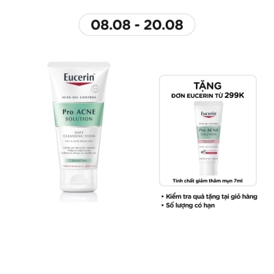 EUCERIN Sữa Rửa Mặt Tạo Bọt Eucerin Dịu Nhẹ Cho Da Mụn Pro Acne Solution Soft 50g