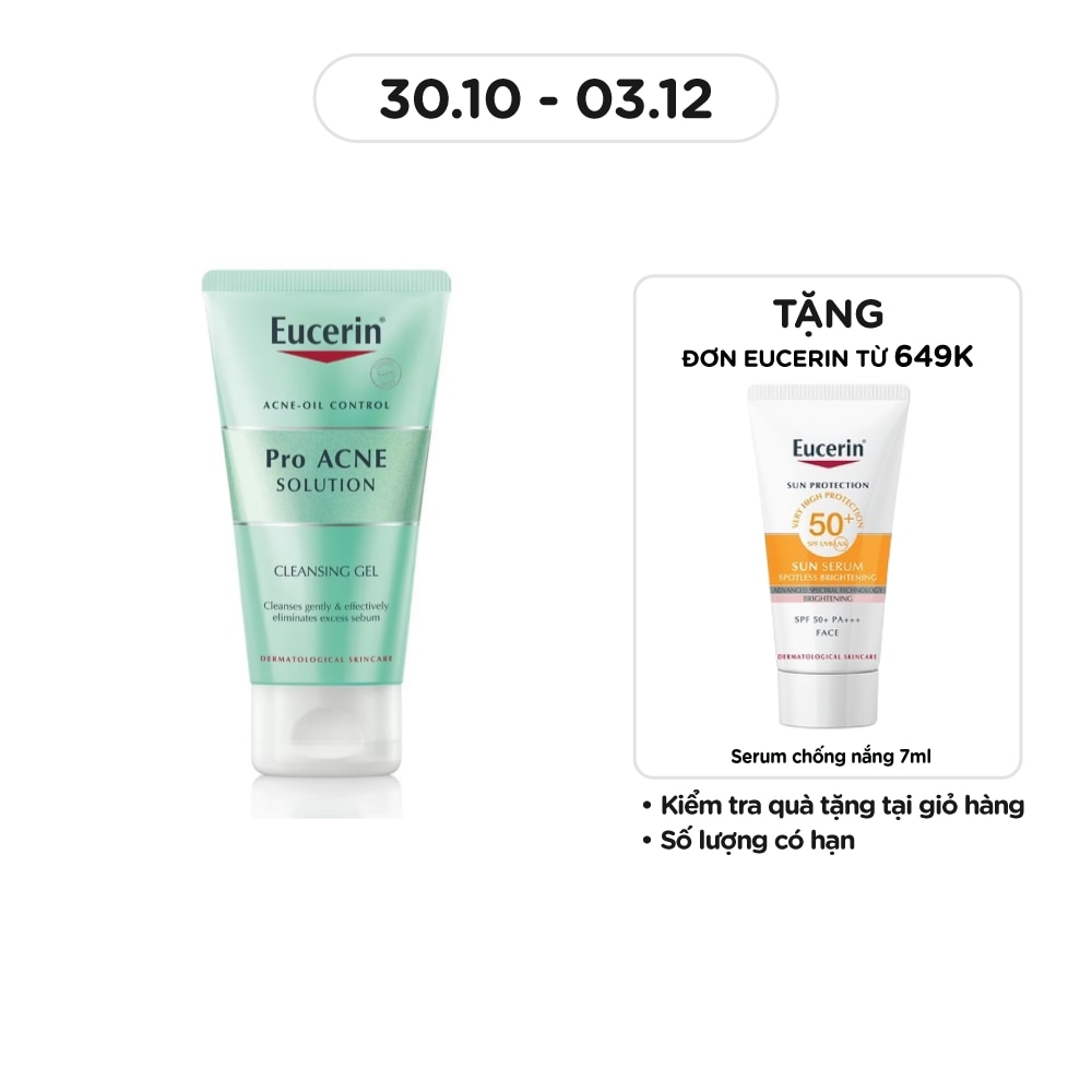Gel Rửa Mặt Eucerin Cho Da Mụn Pro Acne Solution 75ml