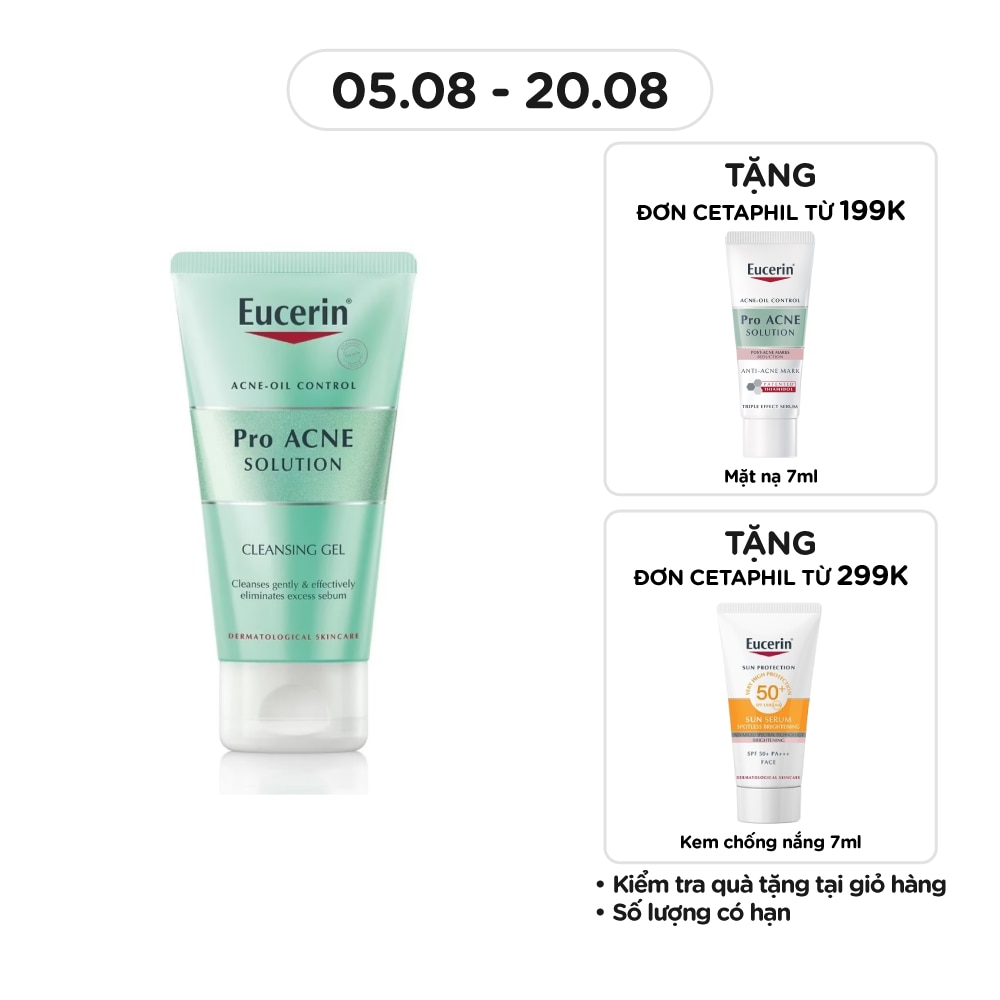 Gel Rửa Mặt Eucerin Cho Da Mụn Pro Acne Solution 75ml