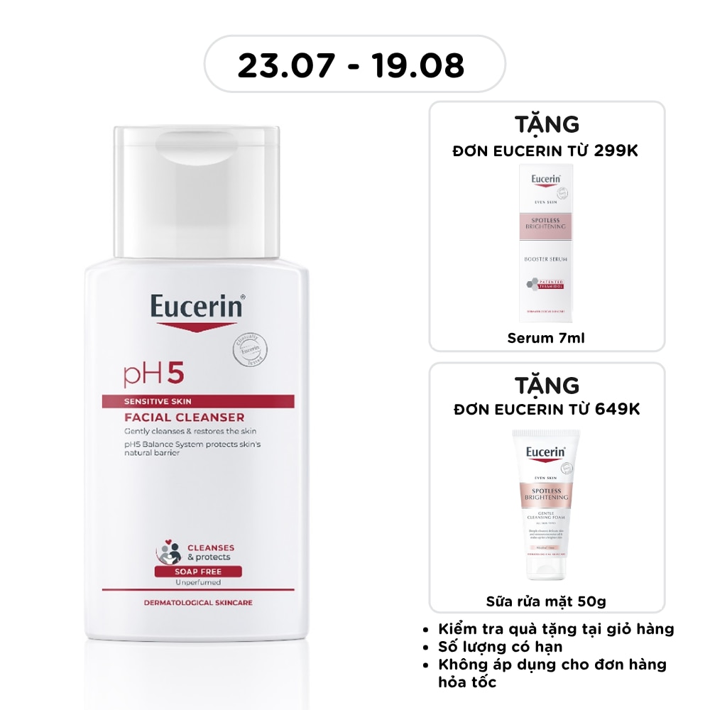 Sữa rửa mặt cho da nhạy cảm Eucerin Ph5 Facial Cleanser Sensitive Skin 100ml