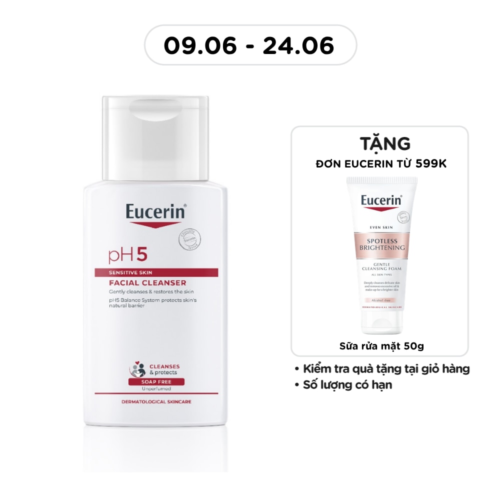 Sữa Rửa Mặt Eucerin Dành Cho Da Nhạy Cảm pH5 Facial Cleanser 100ml