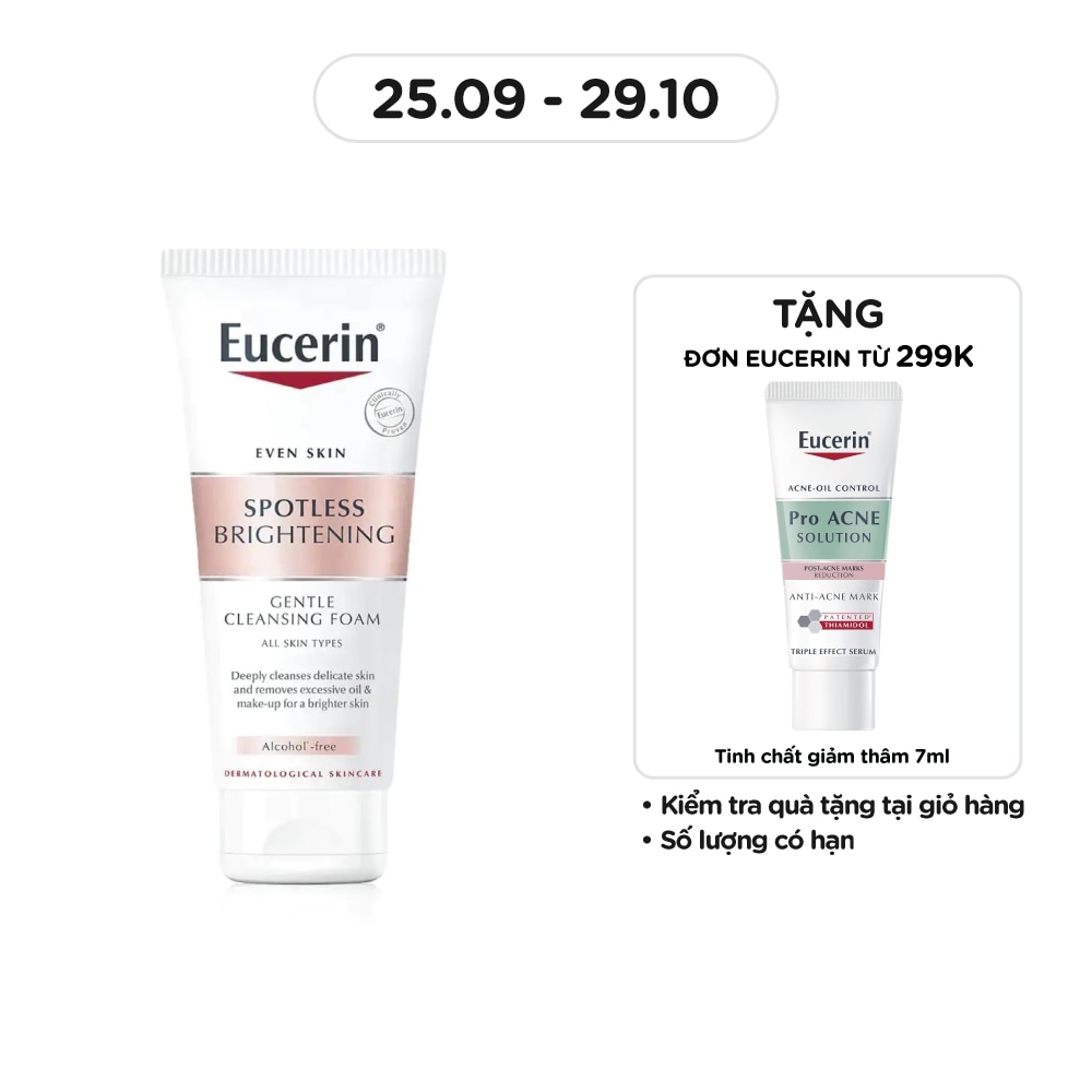 Sữa Rửa Mặt Tạo Bọt Eucerin Sáng Da Spotless Brightening Gentle Cleansing Foam 50g