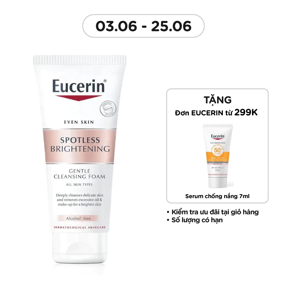 Sữa Rửa Mặt Tạo Bọt Eucerin Sáng Da Spotless Brightening Gentle Cleansing Foam 50g