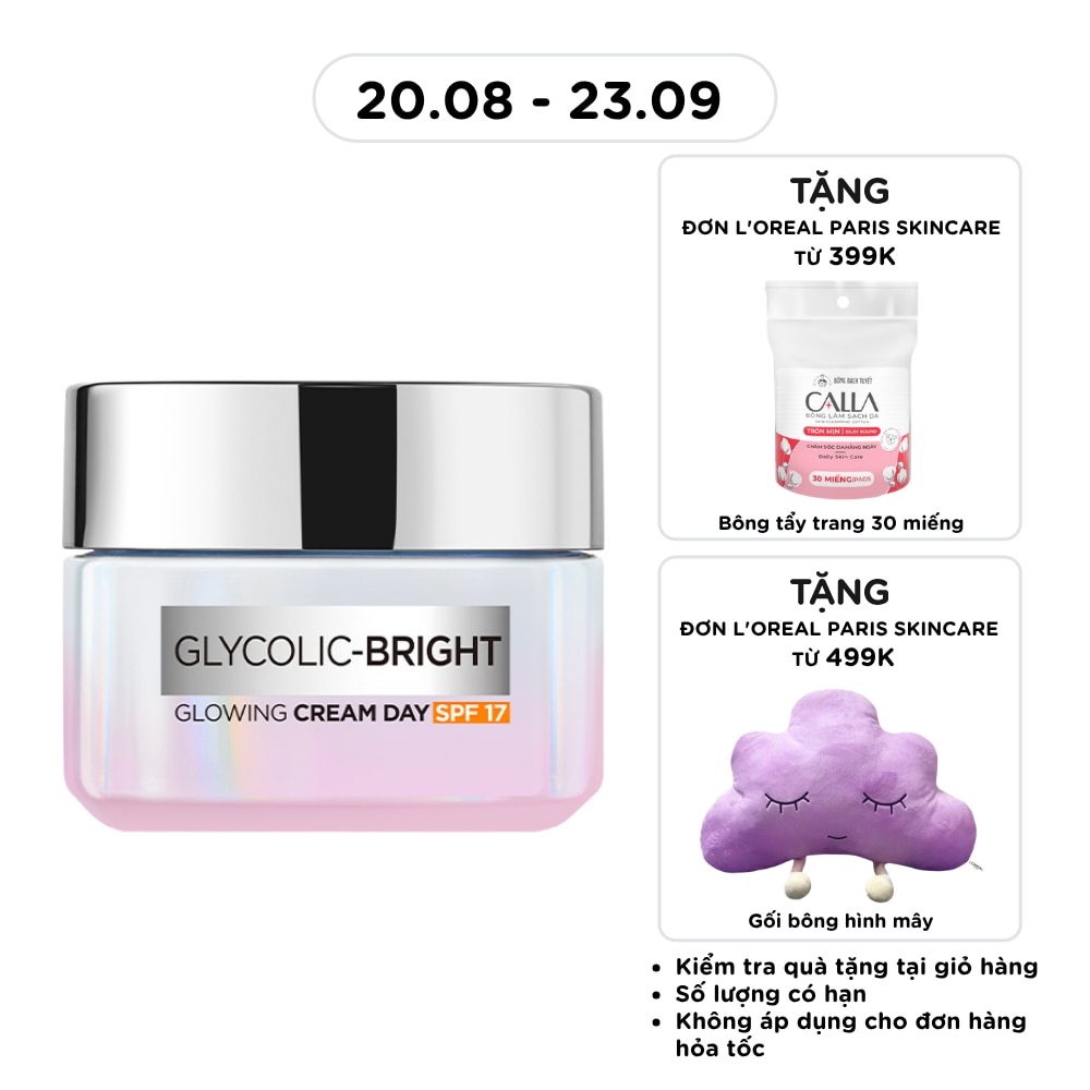 Kem Dưỡng Ban Ngày L'Oreal Paris Sáng Da Glycolic Bright Glowing Cream Day SPF17 50ml image