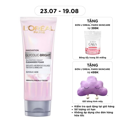 L'OREAL PARIS - Sữa Rửa Mặt L'Oreal Paris Sáng Da Glycolic Bright Glowing Daily Cleanser Foam 100ml image