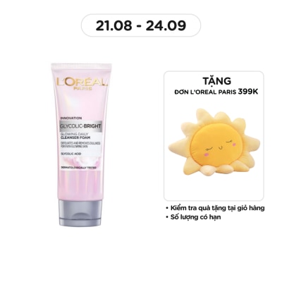 L'OREAL PARIS Sữa Rữa Mặt L'Oreal Paris Sáng Da Glycolic Bright Glowing Daily Cleanser Foam 100ml