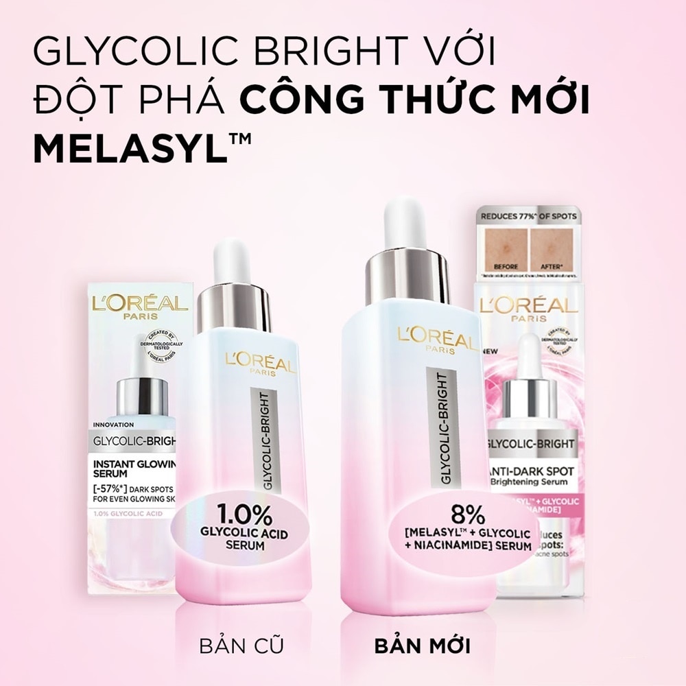 Tinh Chất L'Oreal Paris Dưỡng Sáng Da Glycolic-Bright Anti-Dark Spot Brightening Serum 30ml