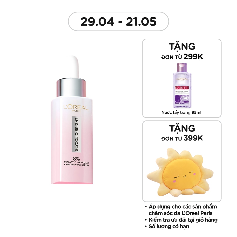Tinh Chất L'Oreal Paris Dưỡng Sáng Da Glycolic-Bright Anti-Dark Spot Brightening Serum 30ml