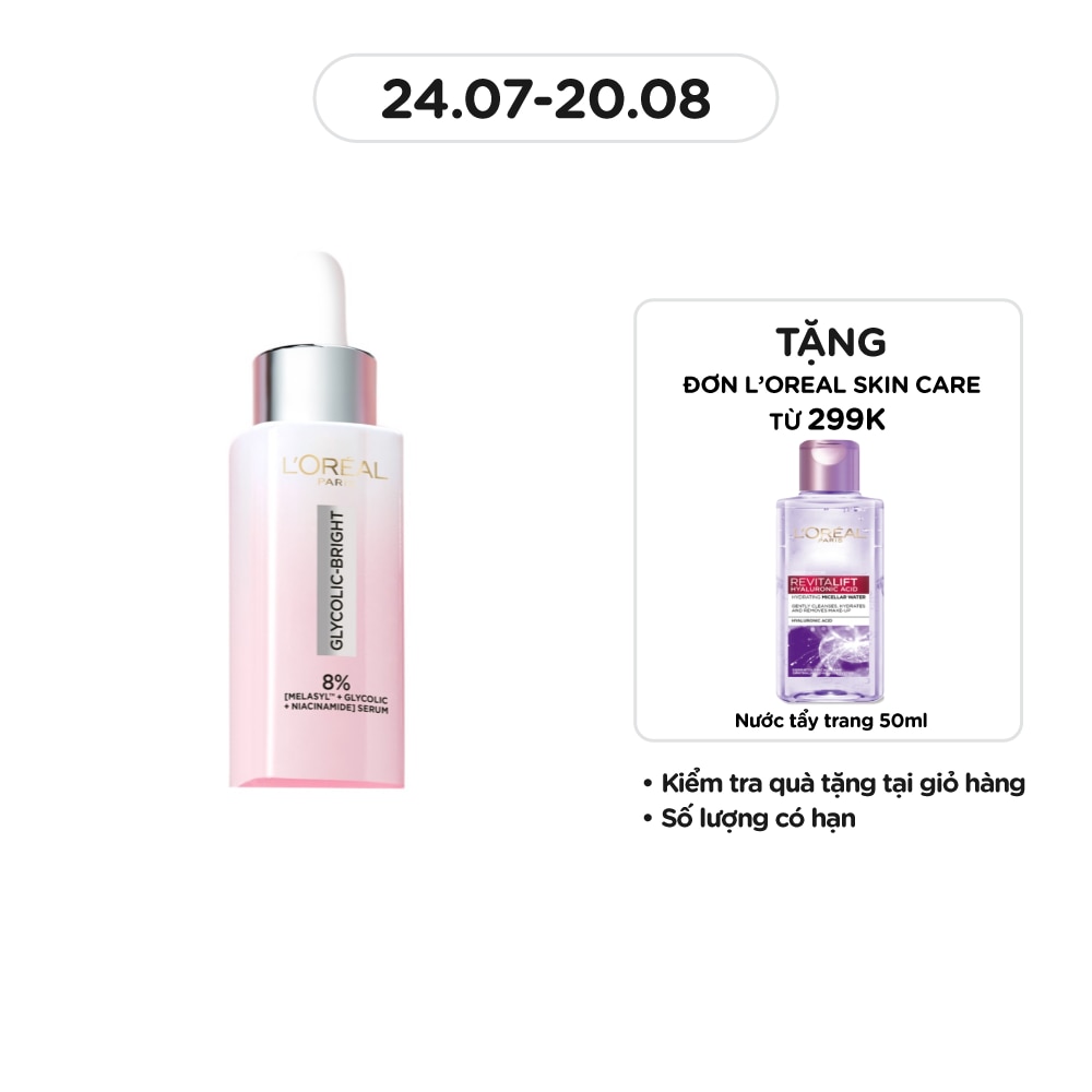 Tinh Chất L'Oreal Paris Dưỡng Sáng Da Glycolic-Bright Anti-Dark Spot Brightening Serum 30ml