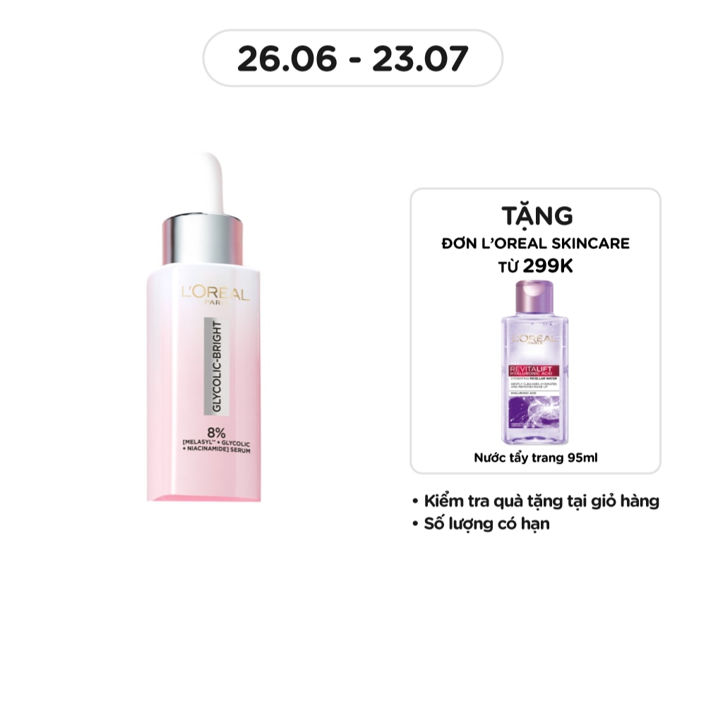 Tinh Chất L'Oreal Paris Dưỡng Sáng Da Glycolic-Bright Anti-Dark Spot Brightening Serum 30ml