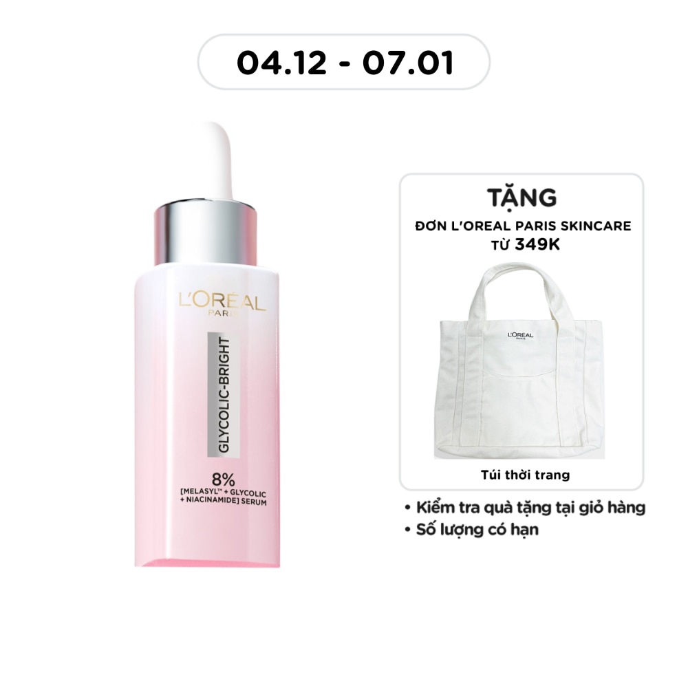 Tinh Chất L'Oreal Paris Dưỡng Sáng Da Glycolic-Bright Anti-Dark Spot Brightening Serum 30ml
