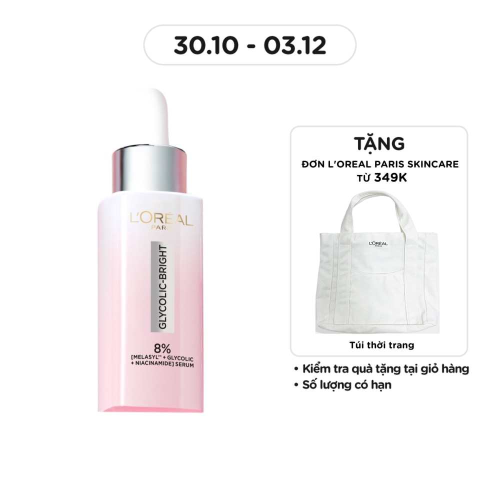 Tinh Chất L'Oreal Paris Dưỡng Sáng Da Glycolic-Bright Anti-Dark Spot Brightening Serum 30ml