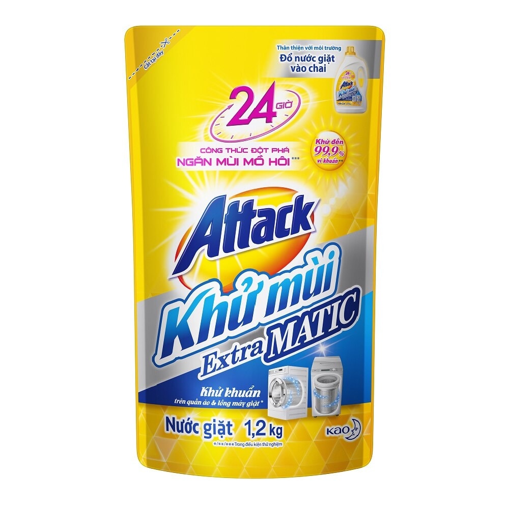 Attack Deodorant Liquid Detergent Matic Pouch 1.2kg