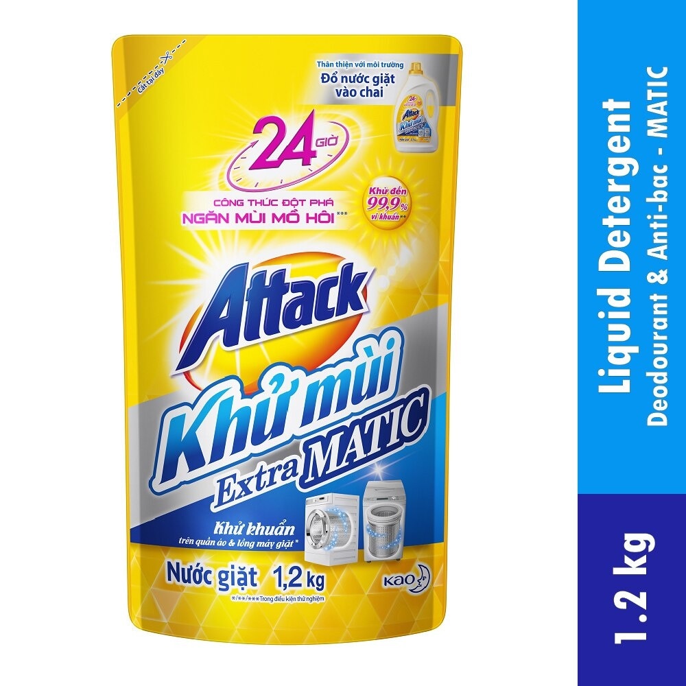 Attack Deodorant Liquid Detergent Matic Pouch 1.2kg