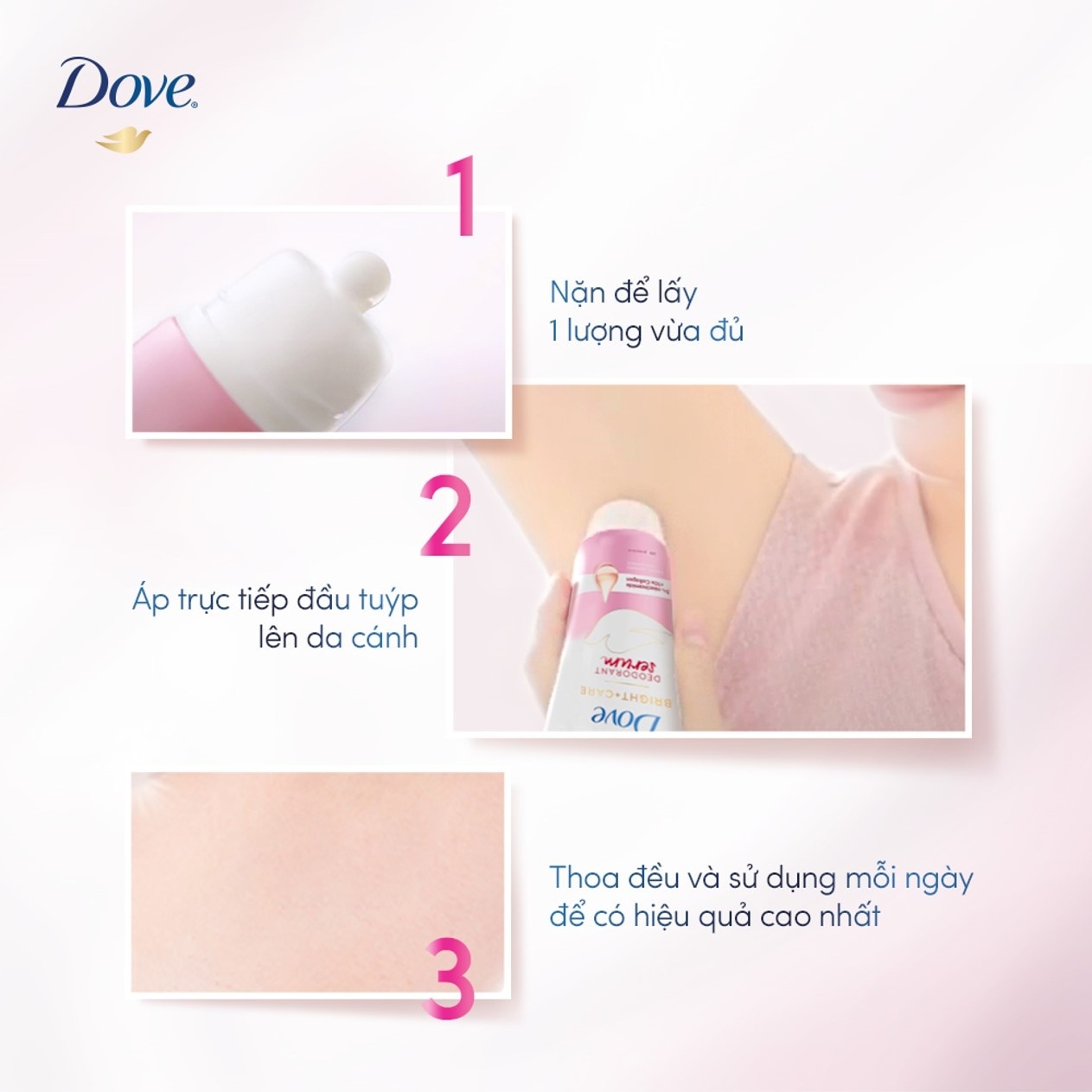 Kem Khử Mùi Dove Dry Serum Collagen & Vitamin B3 Sáng Mịn Đều Màu 40ml