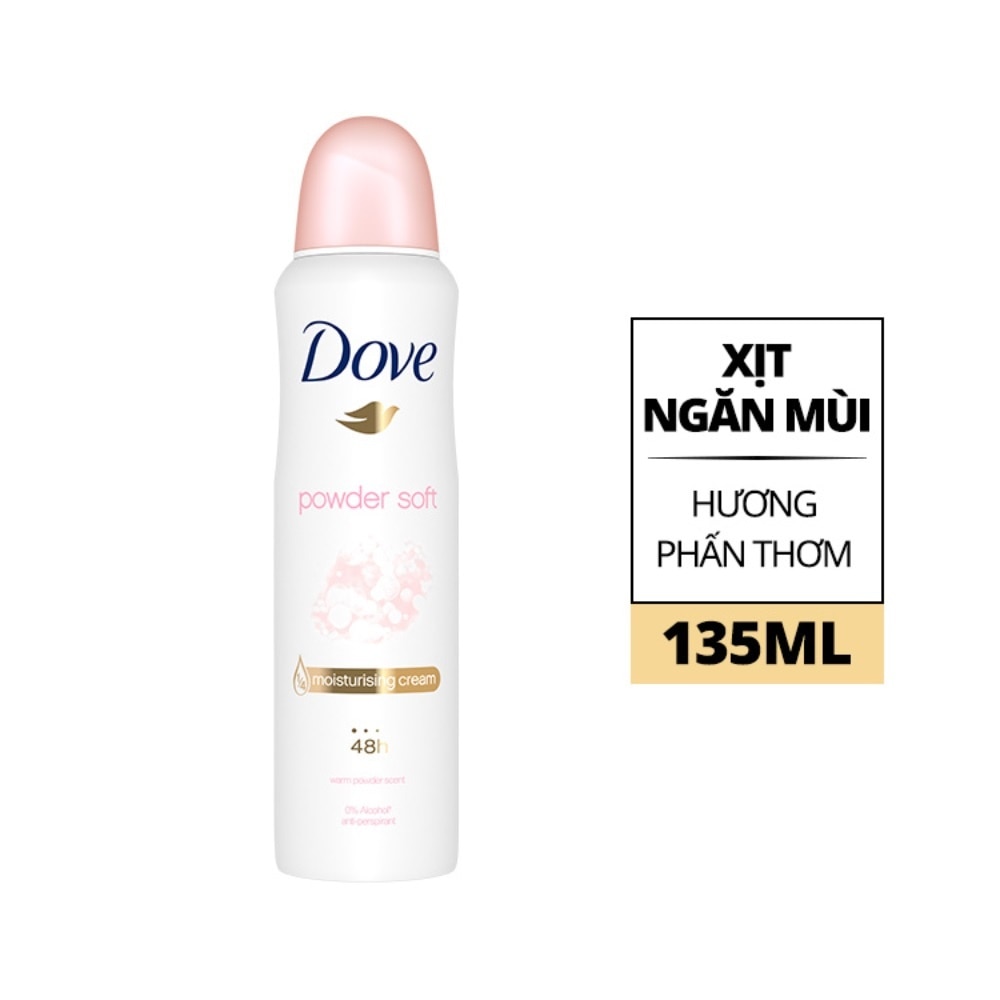 Xịt Khử Mùi Dove Powder Soft Mềm Mịn Hương Phấn Thơm 135ml