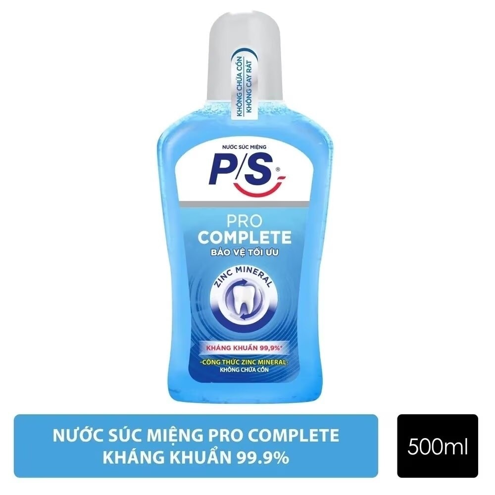 Nước Súc Miệng P/S Pro Complete Bảo Vệ Răng Miệng Tối Ưu 500ml