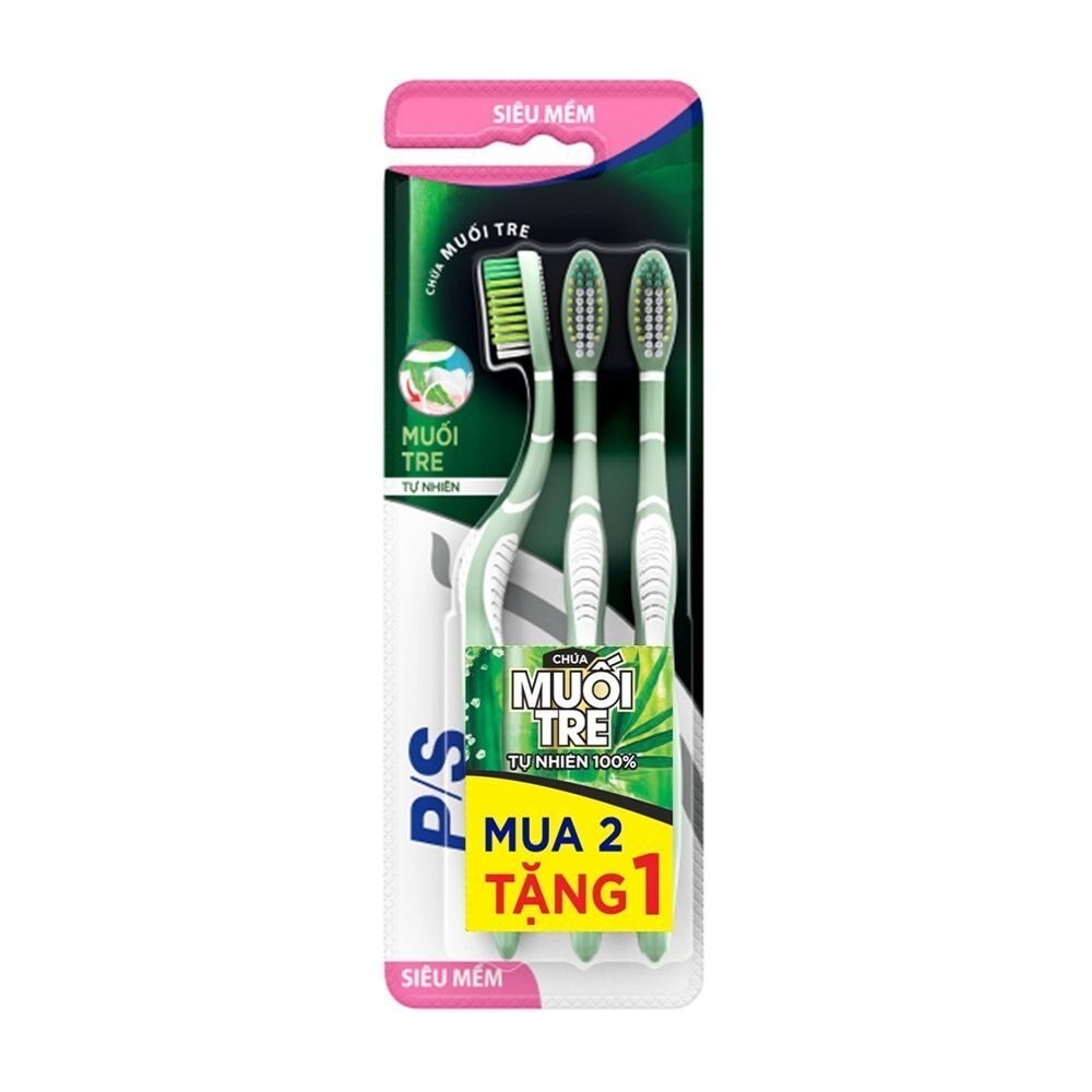 P/S Bamboo Salt Toothbrush Set 3 Pieces