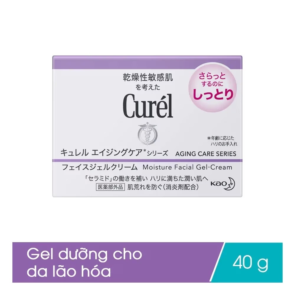 Gel Dưỡng Ẩm Curél Chuyên Sâu Dành Cho Da Lão Hóa Aging Care Series Moisture Facial Gel-Cream 40g