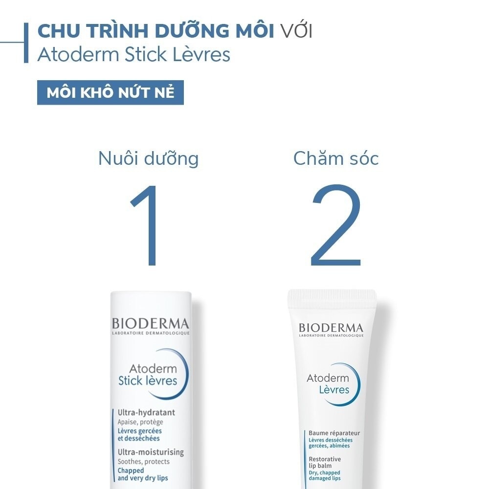 Son Dưỡng Bioderma Cho Môi Khô Nứt Nẻ & Tổn Thương Atoderm Stick Levres 4g