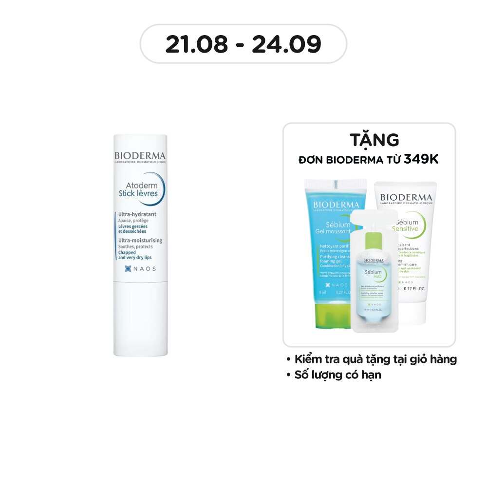 Son Dưỡng Bioderma Cho Môi Khô Nứt Nẻ & Tổn Thương Atoderm Stick Levres 4g