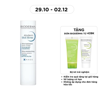 BIODERMA Son Dưỡng Bioderma Cho Môi Khô Nứt Nẻ & Tổn Thương Atoderm Stick Levres 4g image
