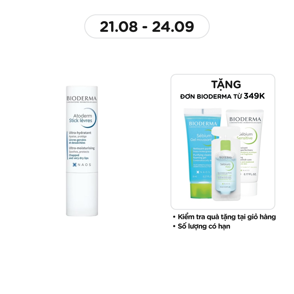 Son Dưỡng Bioderma Cho Môi Khô Nứt Nẻ & Tổn Thương Atoderm Stick Levres 4g