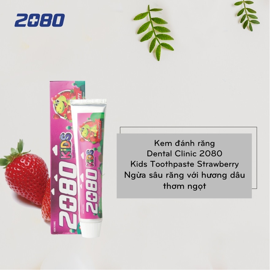 Kem Đánh Răng Dental Clinic 2080 Kids Starwberry Tinh Chất Hương Dâu Dành Cho Trẻ Em 80g