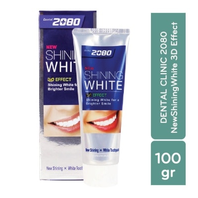 DENTAL CLINIC 2080 Kem Đánh Răng Dental Clinic 2080 Shining White 3D Effect Làm Trắng Răng 100g