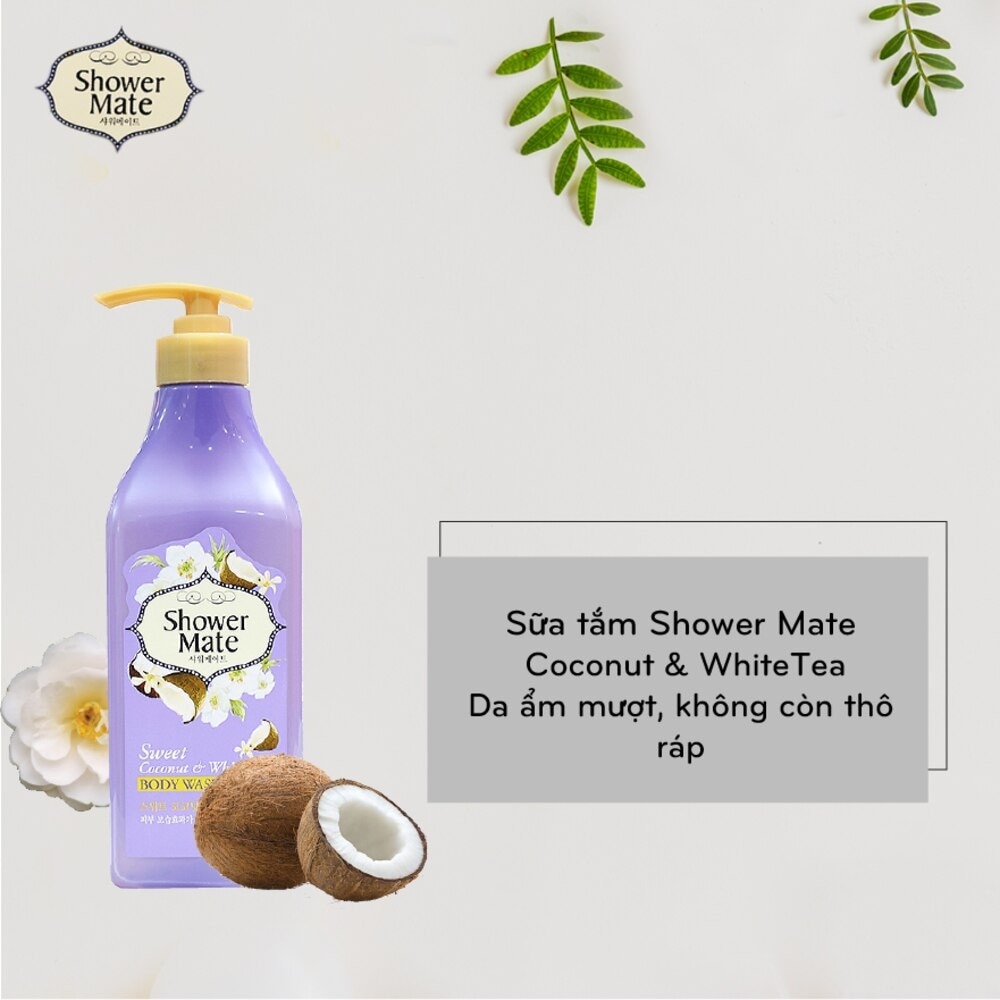 Sữa Tắm Showermate Sweet Coconut & White Tea Tinh Chất Dừa & Hoa Trà Trắng Tạo Độ Ẩm 550g