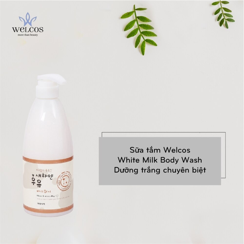 Sữa Tắm Welcos White Milk Body Wash Tinh Chất Sữa Dưỡng Trắng Da 740g