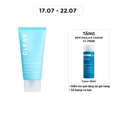 PAULA'S CHOICE - Kem Dưỡng Đêm Paula's Choice Không Chứa Dầu Clear Oil-Free Moisturizer Dành Cho Da Dầu, Mụn 60ml image