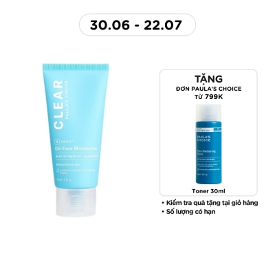 PAULA'S CHOICE - Kem Dưỡng Đêm Paula's Choice Không Chứa Dầu Clear Oil-Free Moisturizer Dành Cho Da Dầu, Mụn 60ml