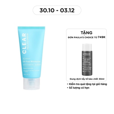 PAULA'S CHOICE Kem Dưỡng Đêm Paula's Choice Không Chứa Dầu Clear Oil-Free Moisturizer Dành Cho Da Dầu, Mụn 60ml