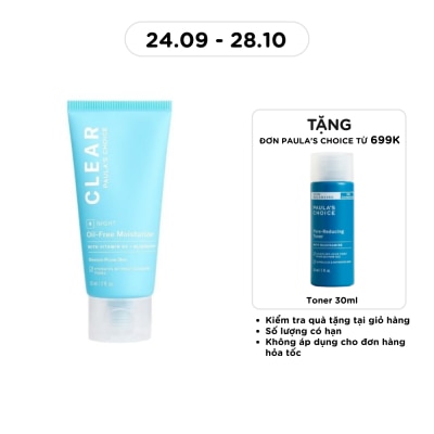 PAULA'S CHOICE Kem Dưỡng Đêm Paula's Choice Không Chứa Dầu Clear Oil Free Moisturizer Dành Cho Da Dầu, Mụn 60ml image