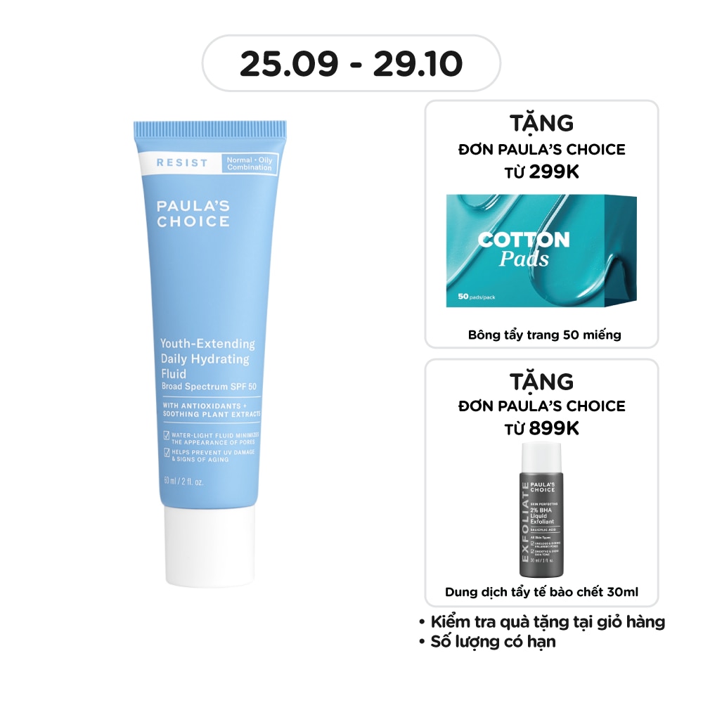 Kem Chống Nắng Paula's Choice Resist Youth-Extending Daily Hydrating Fluid SPF50 60ml