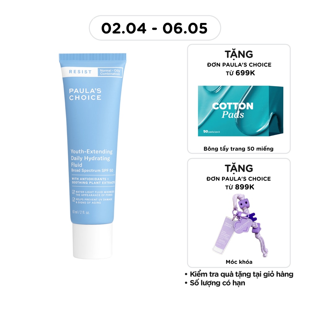 Kem Chống Nắng Paula's Choice Resist Youth-Extending Daily Hydrating Fluid SPF50 60ml