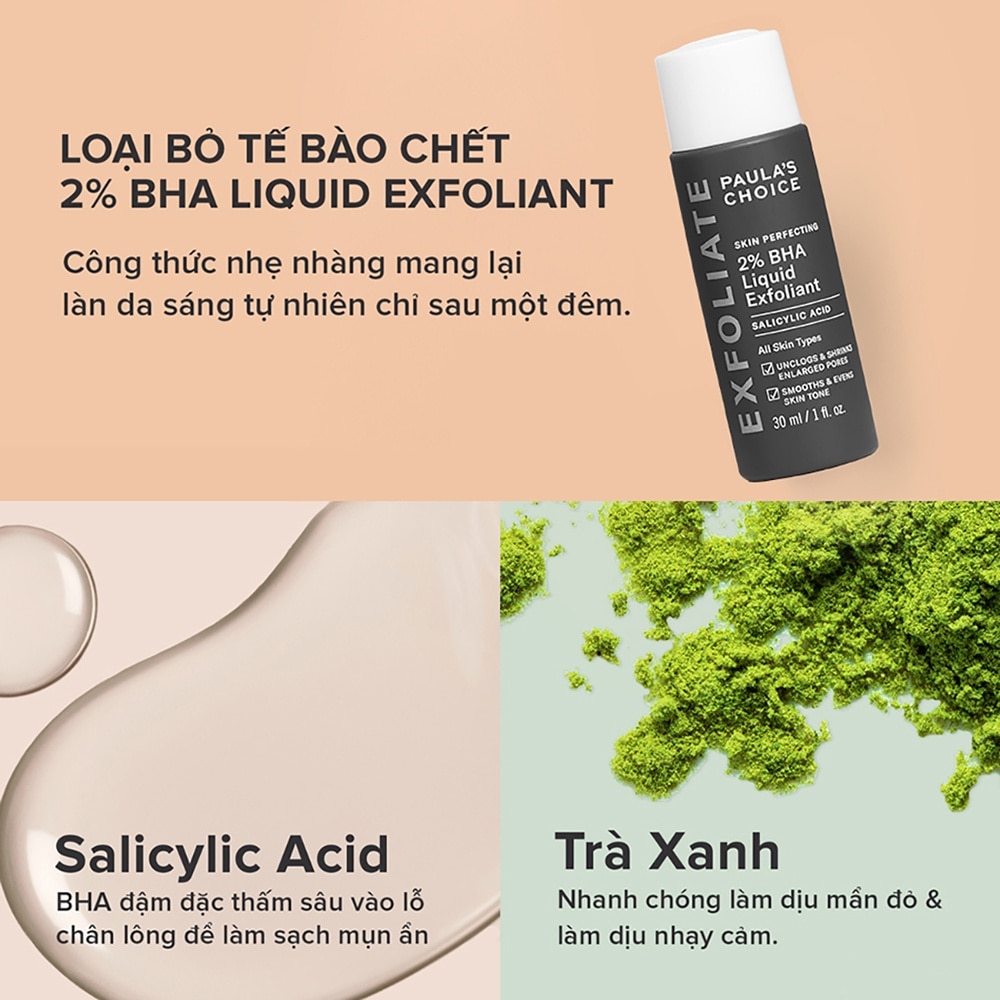 Dung Dịch Paula's Choice Loại Bỏ Tế Bào Chết Chứa 2% BHA Skin Perfecting Liquid Exfoliant 30ml