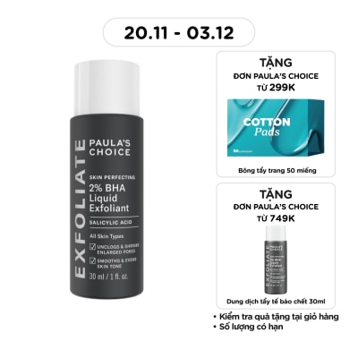 PAULA'S CHOICE Dung Dịch Paula's Choice Loại Bỏ Tế Bào Chết Chứa 2% BHA Skin Perfecting Liquid Exfoliant 30ml