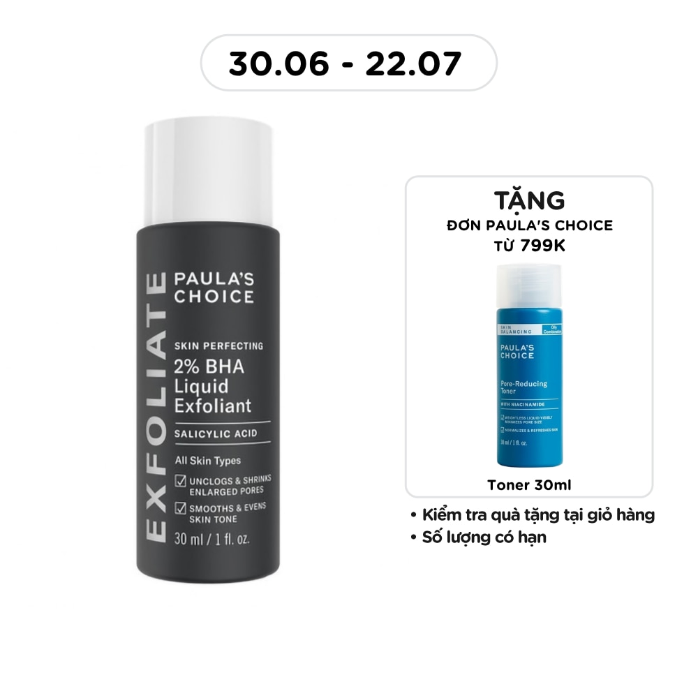 Dung Dịch Paula's Choice Loại Bỏ Tế Bào Chết Chứa 2% BHA Skin Perfecting Liquid Exfoliant 30ml