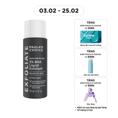 PAULA'S CHOICE Dung Dịch Paula's Choice Loại Bỏ Tế Bào Chết Chứa 2% BHA Skin Perfecting Liquid Exfoliant 30ml