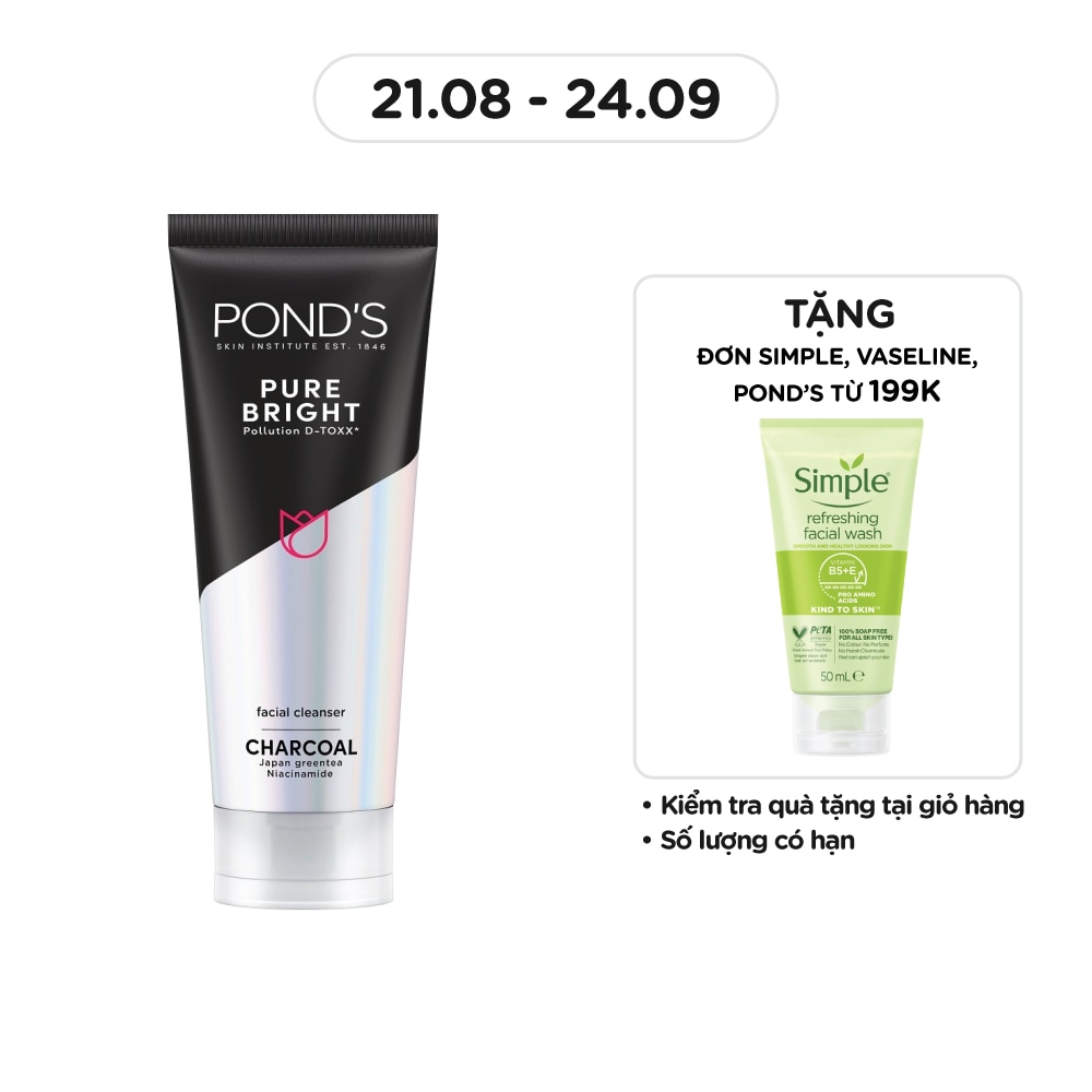 Sữa Rửa Mặt Pond's Pure Bright Sáng Da Sạch Sâu 100g