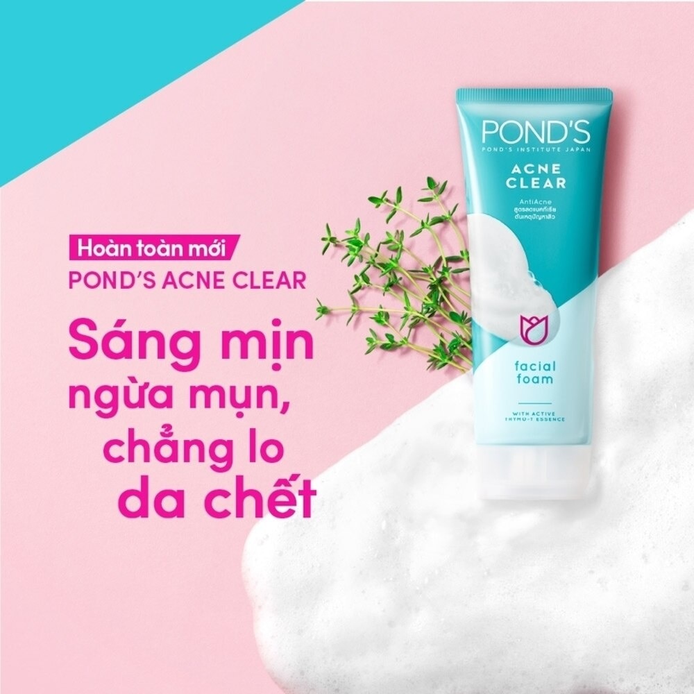 Sữa Rửa Mặt Pond's Acne Clear Sáng Da Ngừa Mụn 100g