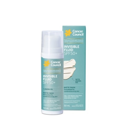 CANCER COUNCIL Sữa Chống Nắng Cancer Council Mỏng Nhẹ Dùng Hằng Ngày Invisible Fluid Matte SPF50+ PA++++ 50ml